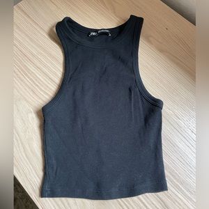 ZARA high neck ribbed tank top
